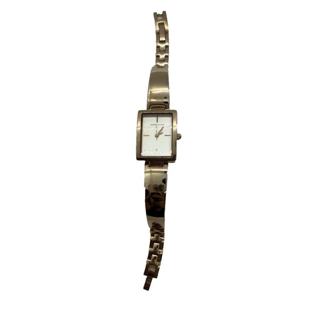 Anne Klein AK/2486 Women's Ladies Watch Rose Gold Bracelet Rectangle White Dial
